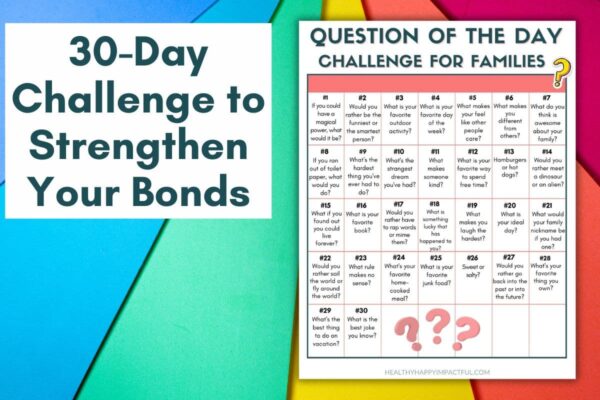 Question of the day challenge for families free calendar printable