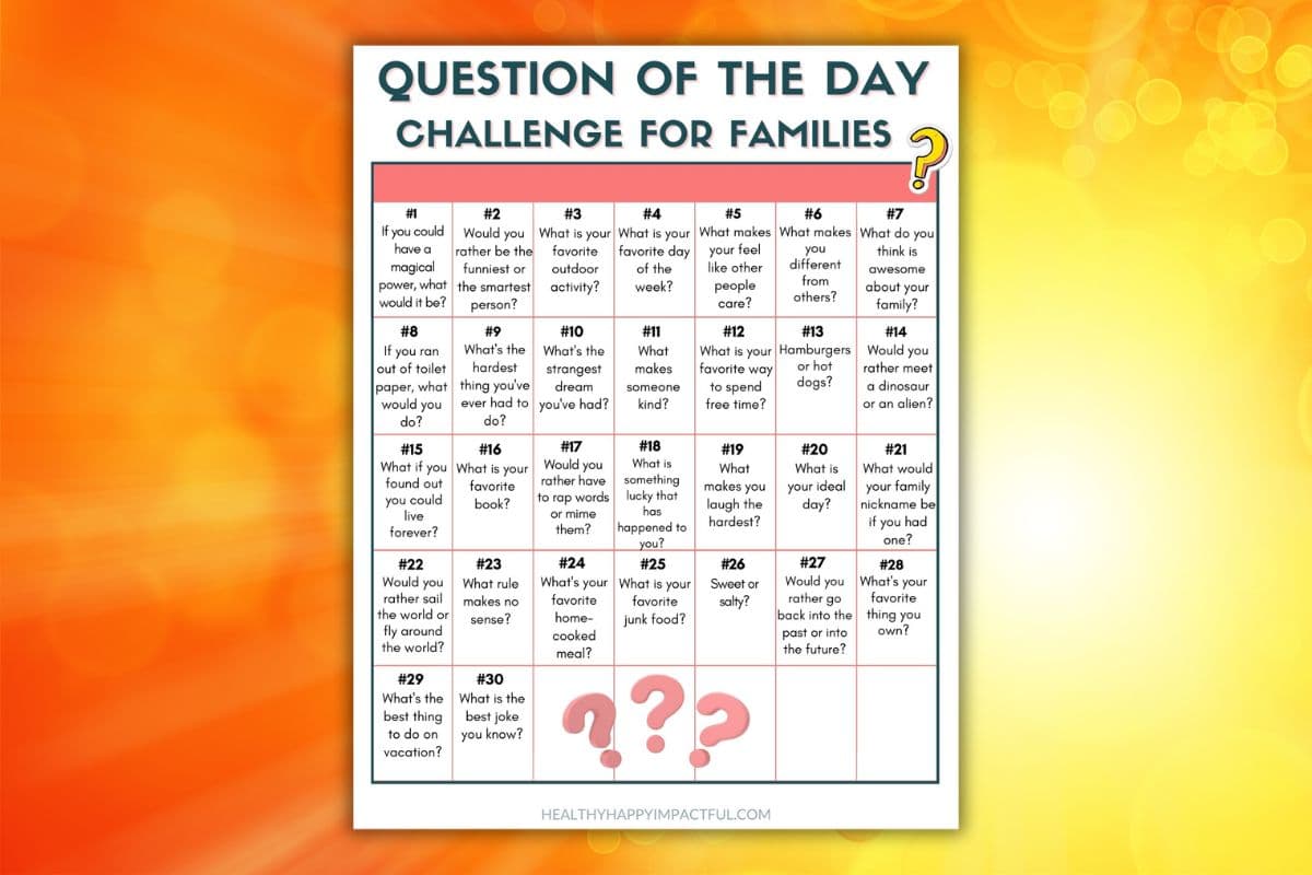 question challenge for kids and family to bond free printable pdf