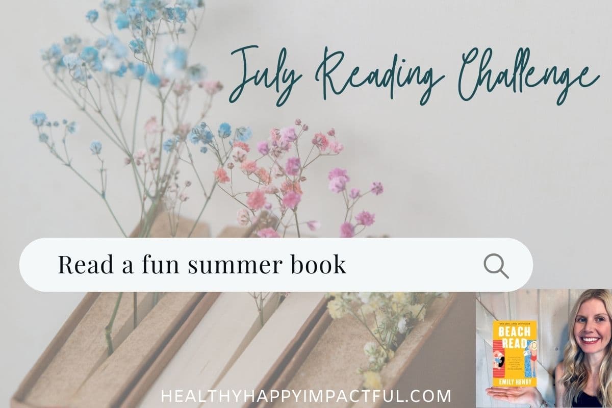 July adult reading challenge; read a summer book