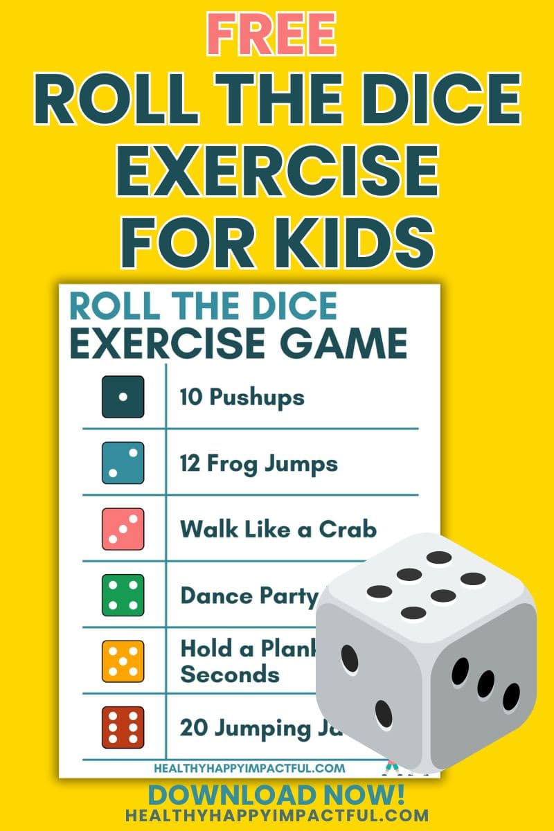 roll the dice game for indoor exercise for kids and family