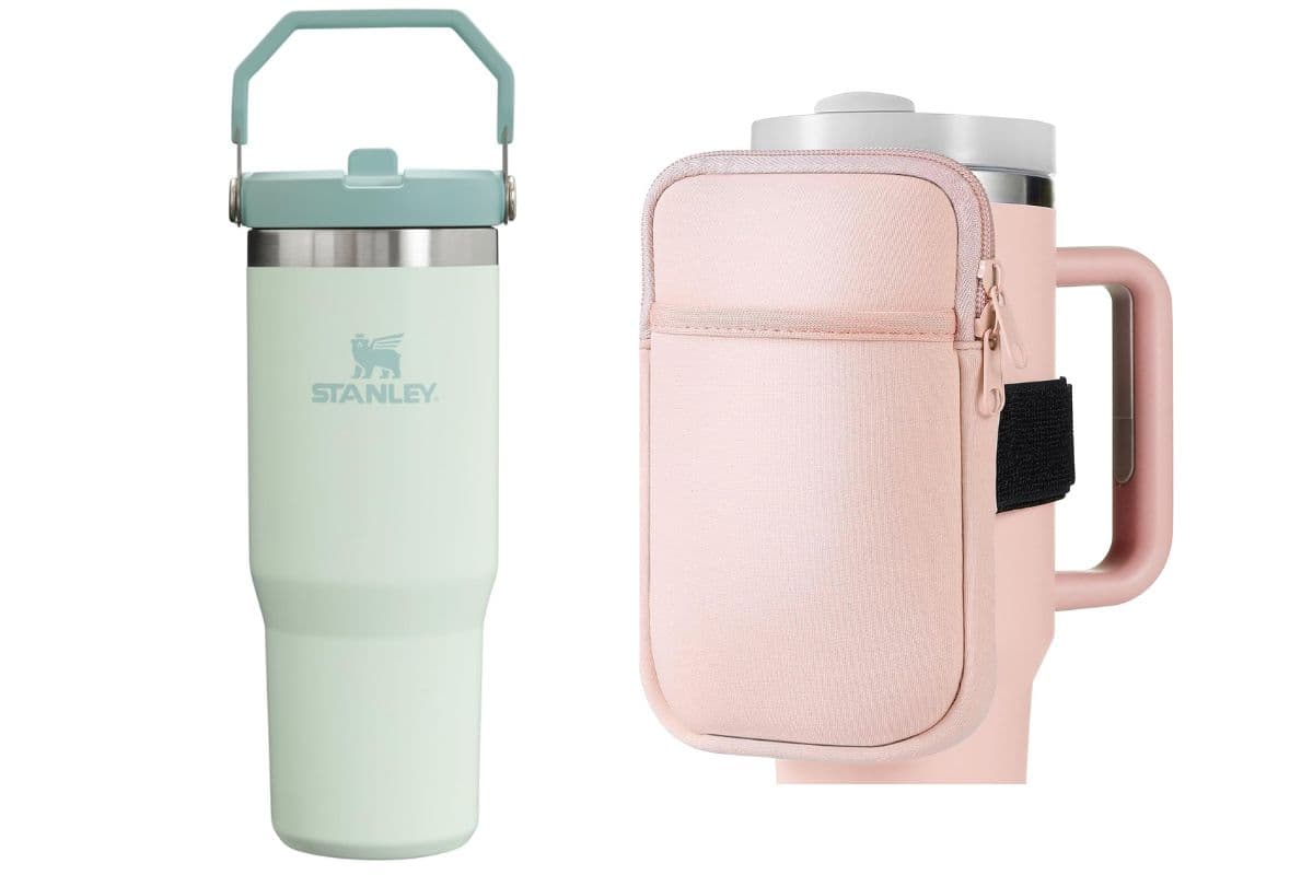 first day gift ideas, stanley tumbler and pouch