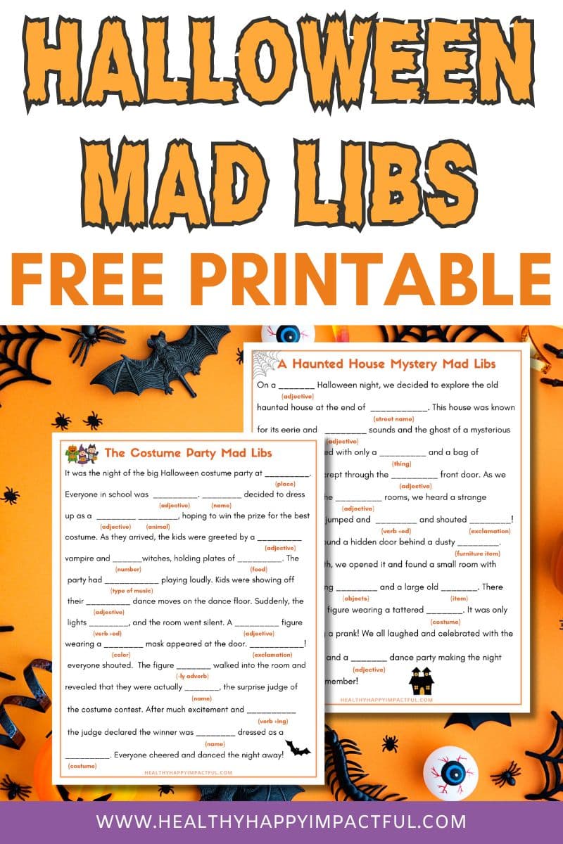 Halloween mad libs printable template for kids pdf