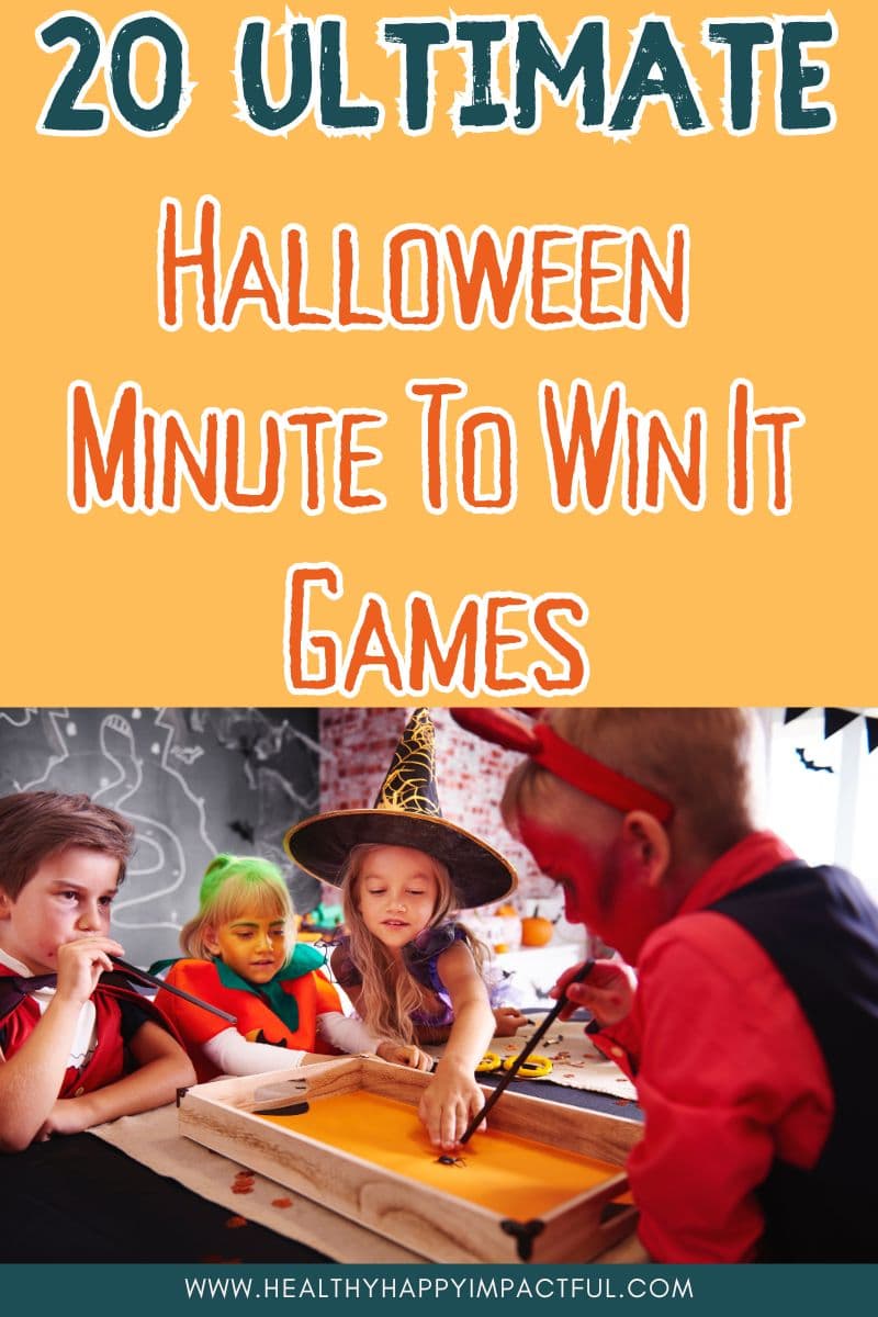 fun and spooky Halloween minute to win it games for kids and adults at home or for school