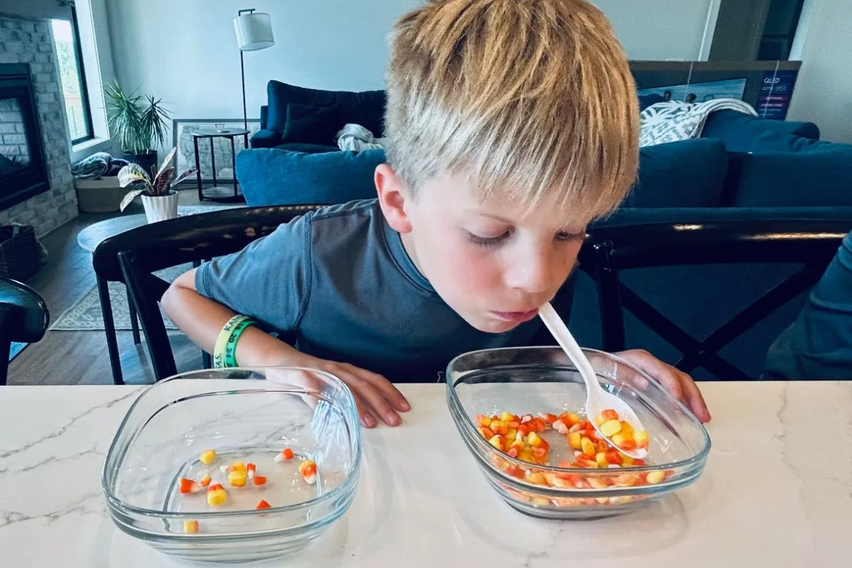 Halloween minute to win it games and activities with candy corn