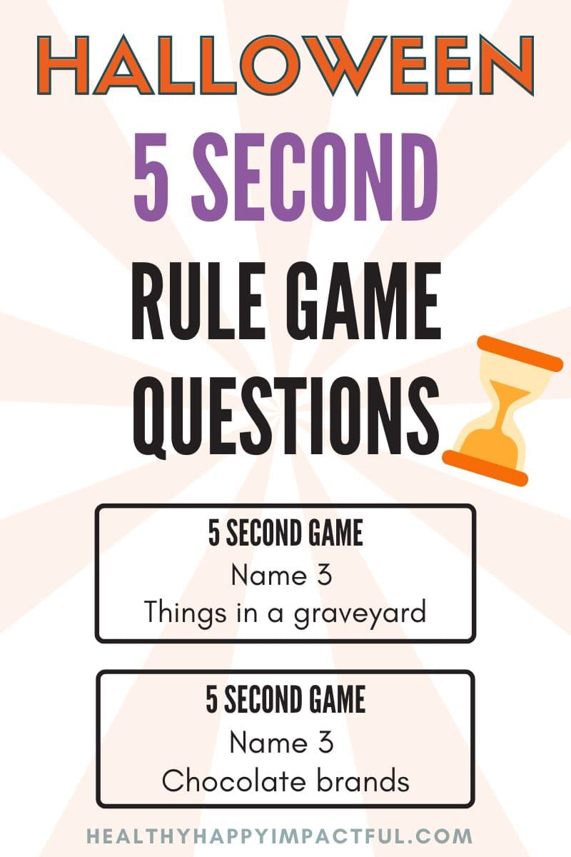 Halloween five second game questions: how to rules pin