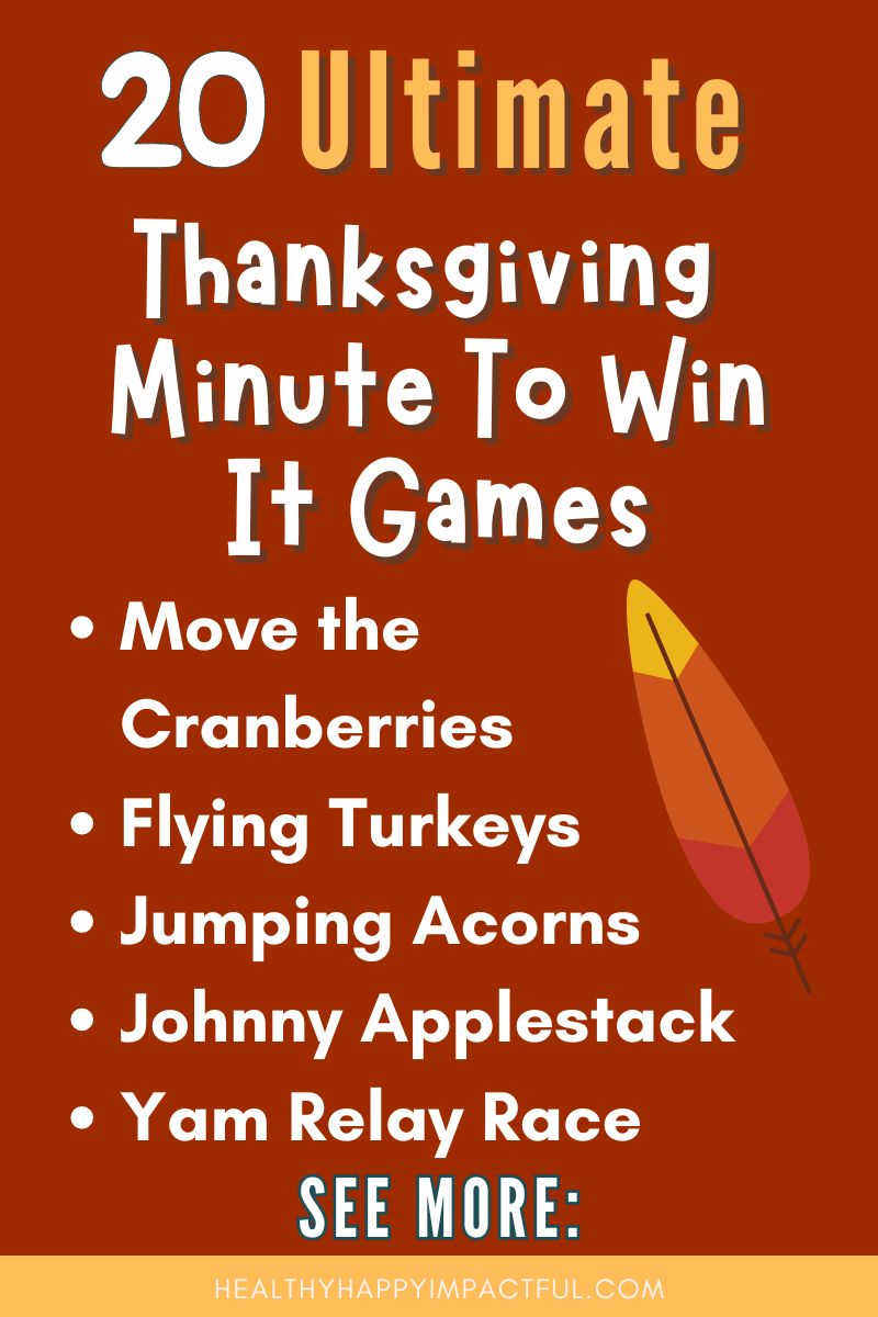 Thanksgiving games minute to win it family, kids, teens, adults