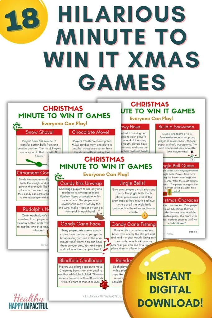 Christmas minute to win it printable pdf pack