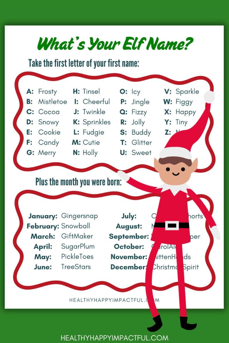 what's your christmas elf name free printable generator