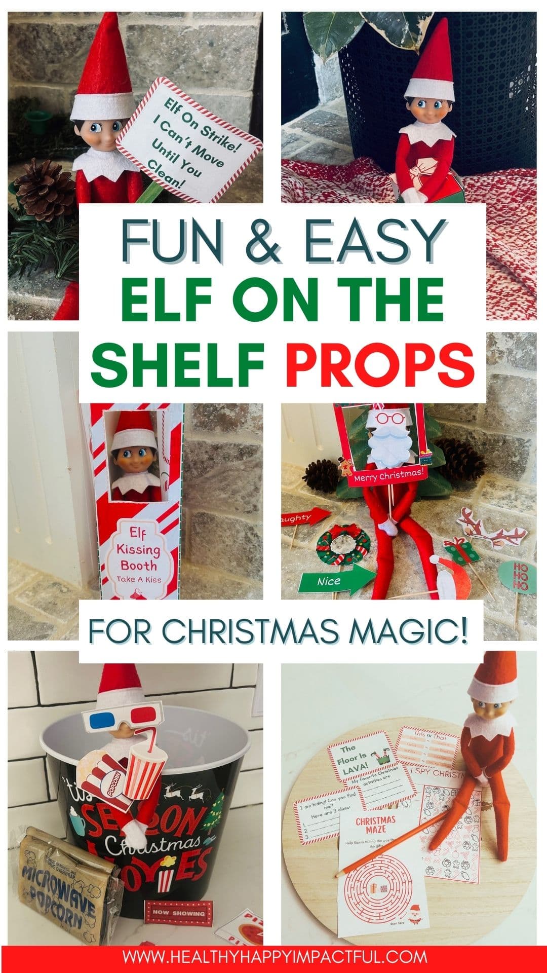 diy elf on the shelf printable activity props for christmas fun; easy