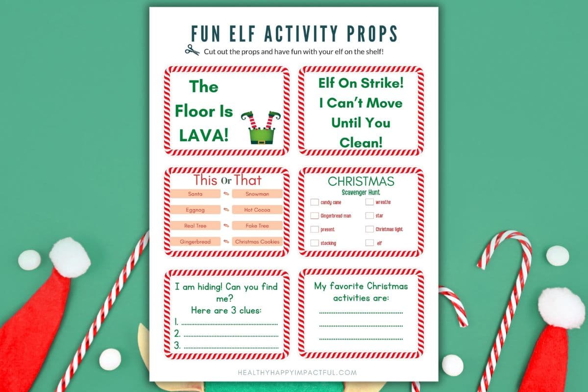 elf on the shelf printable activities for Christmas