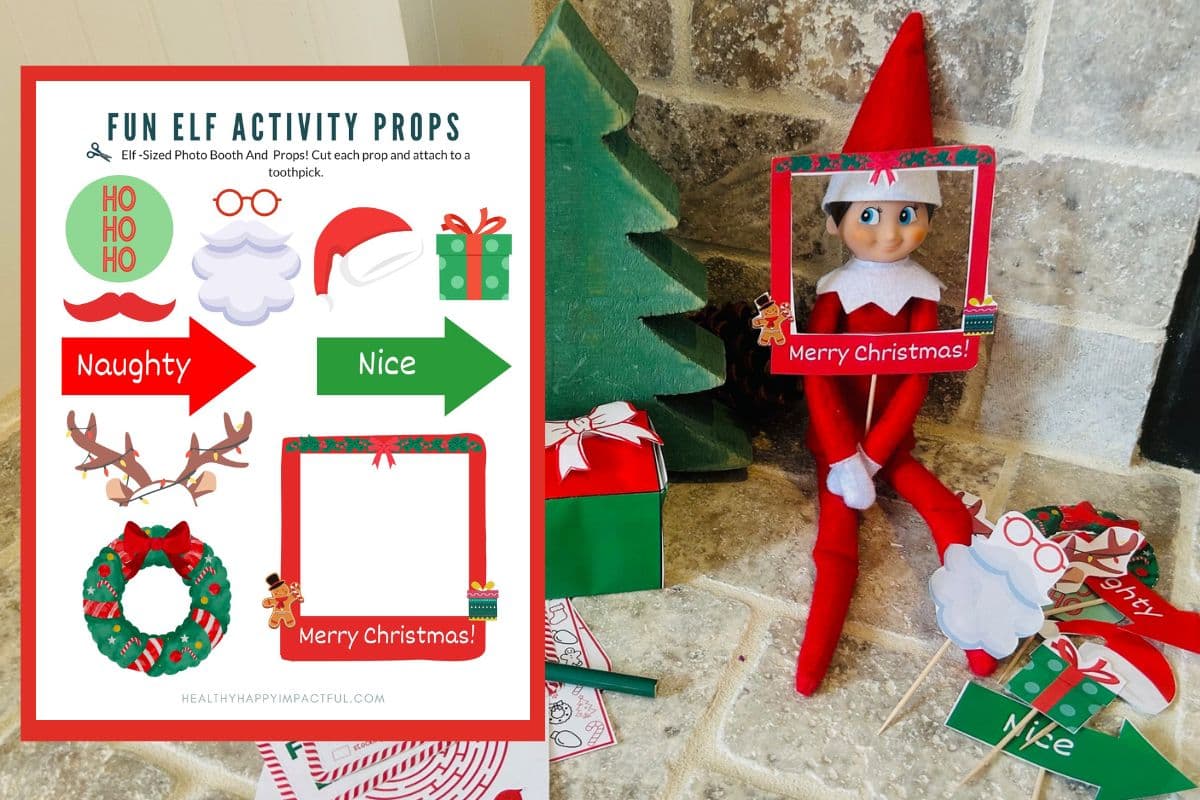 elf on the shelf printable props; free