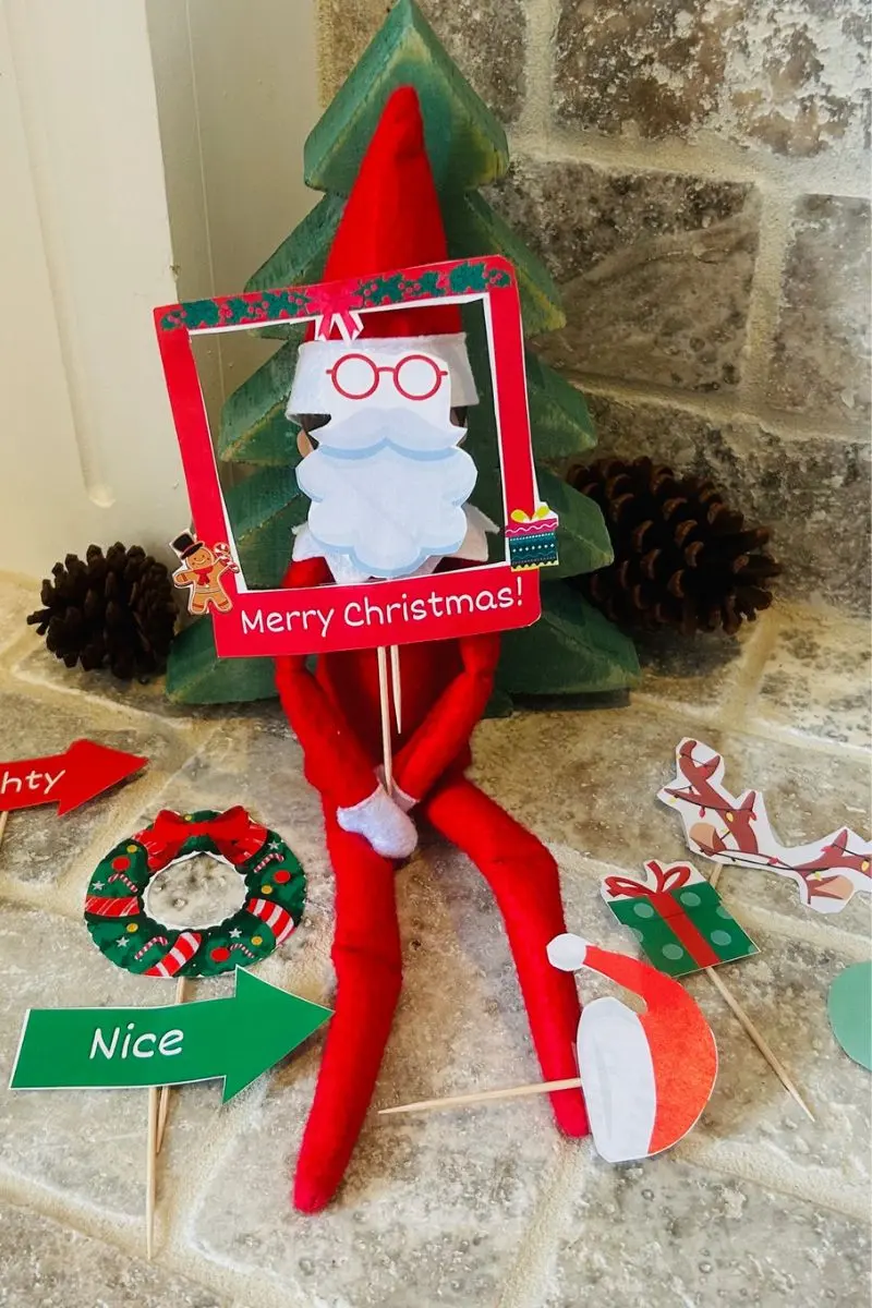 elf on the shelf photo booth props