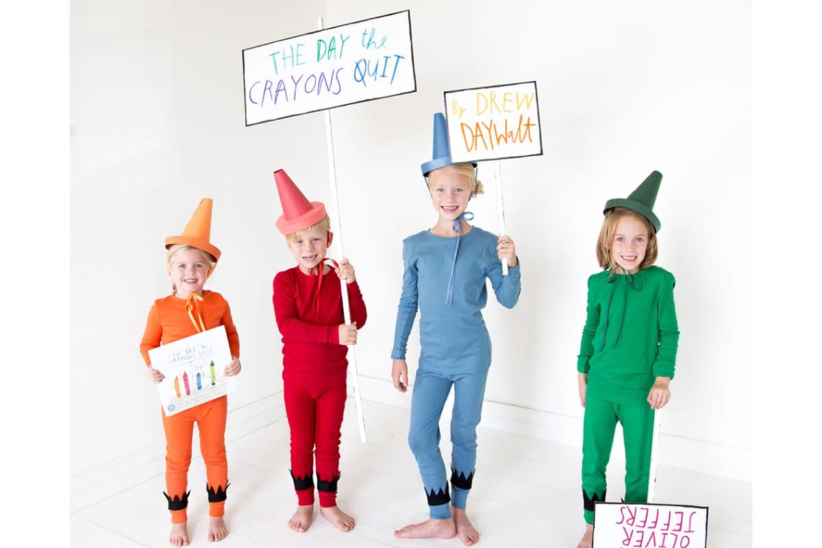 favorite book characters family Halloween costumes; The Day The Crayons Quit