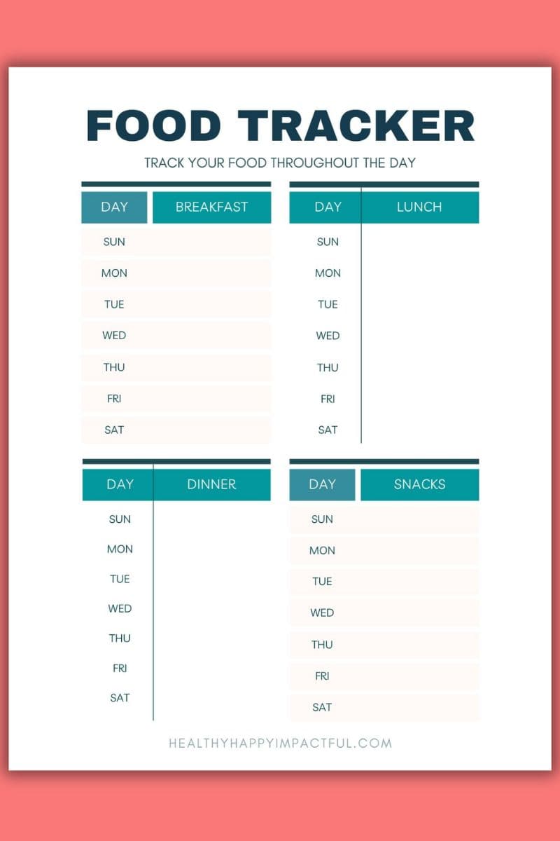 food planner and tracker pdf printable pin