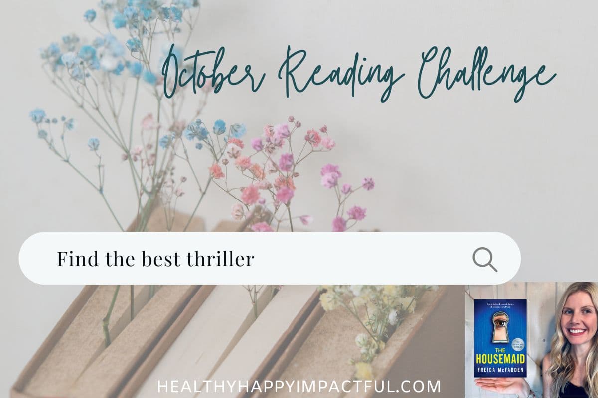 October reading challenge; thrillers and suspense books