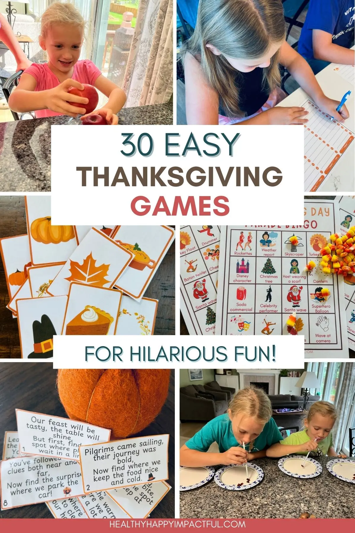 easy funny Thanksgiving games ideas for your party or family gathering pin