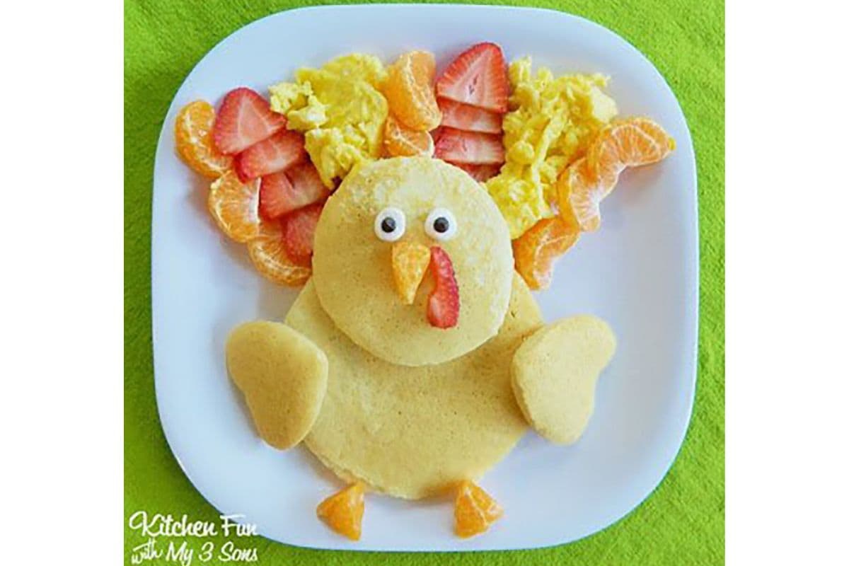 Thanksgiving recipes kids can make, waffle turkey