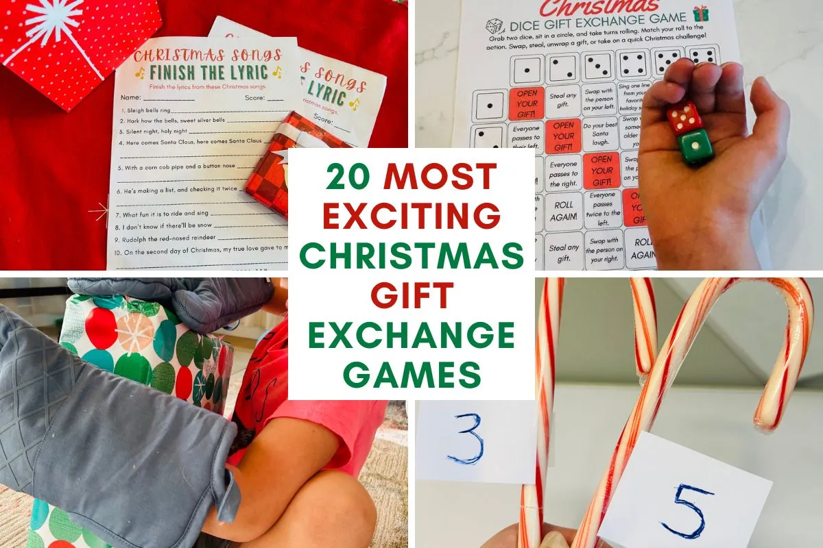 Christmas gift exchange games for family; large groups; kids; party; adults