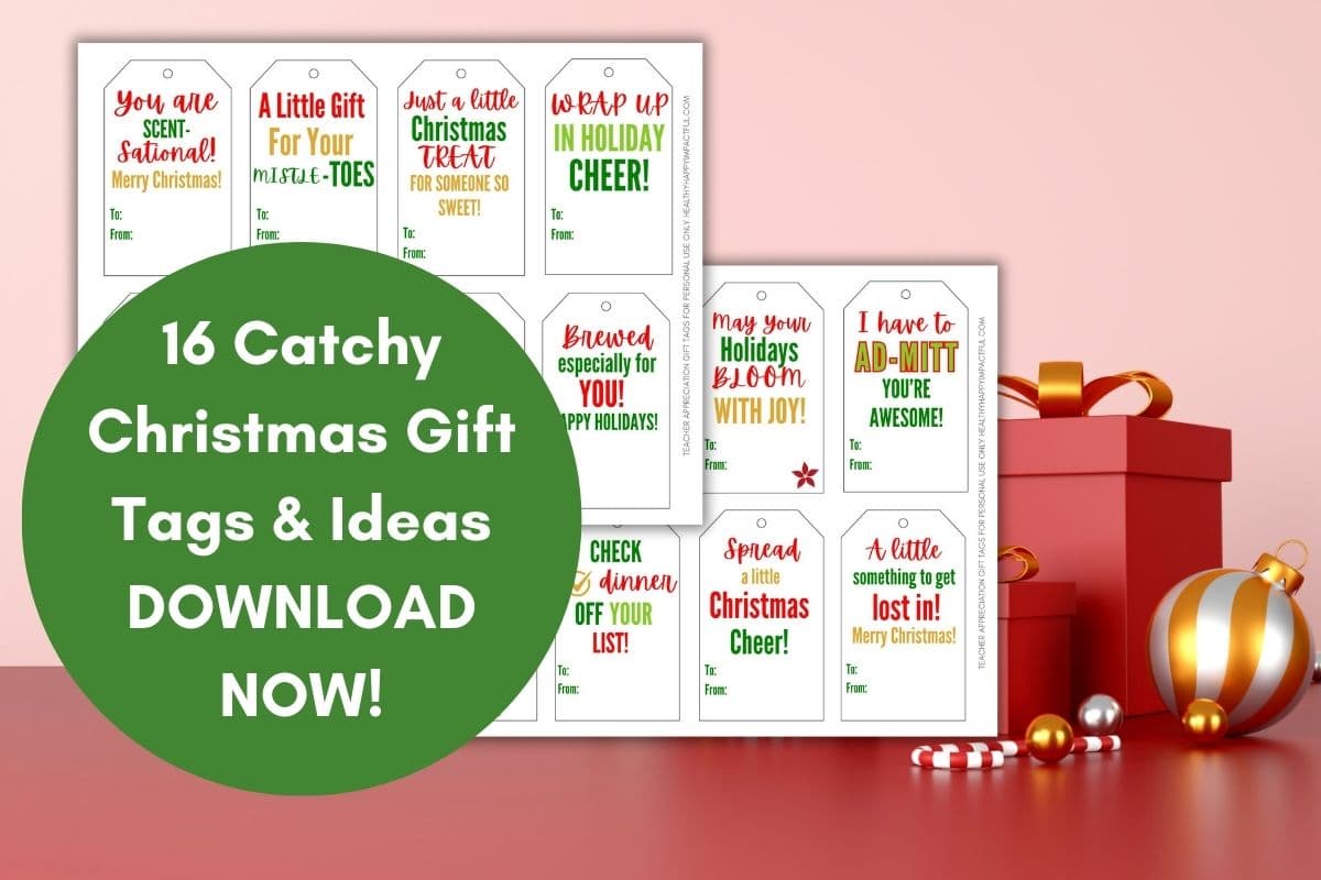 cute printable Christmas gift tags; catchy; free