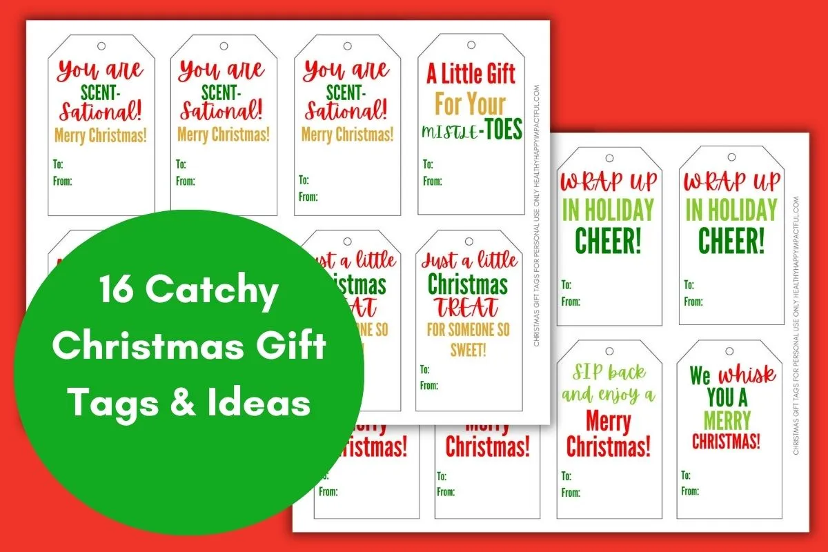 cute printable Christmas gift tags; catchy; free