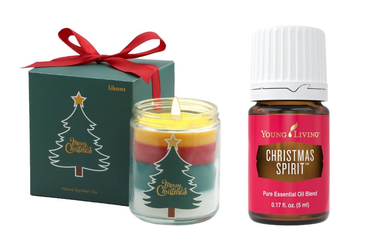 candle and essential oil for the holidays