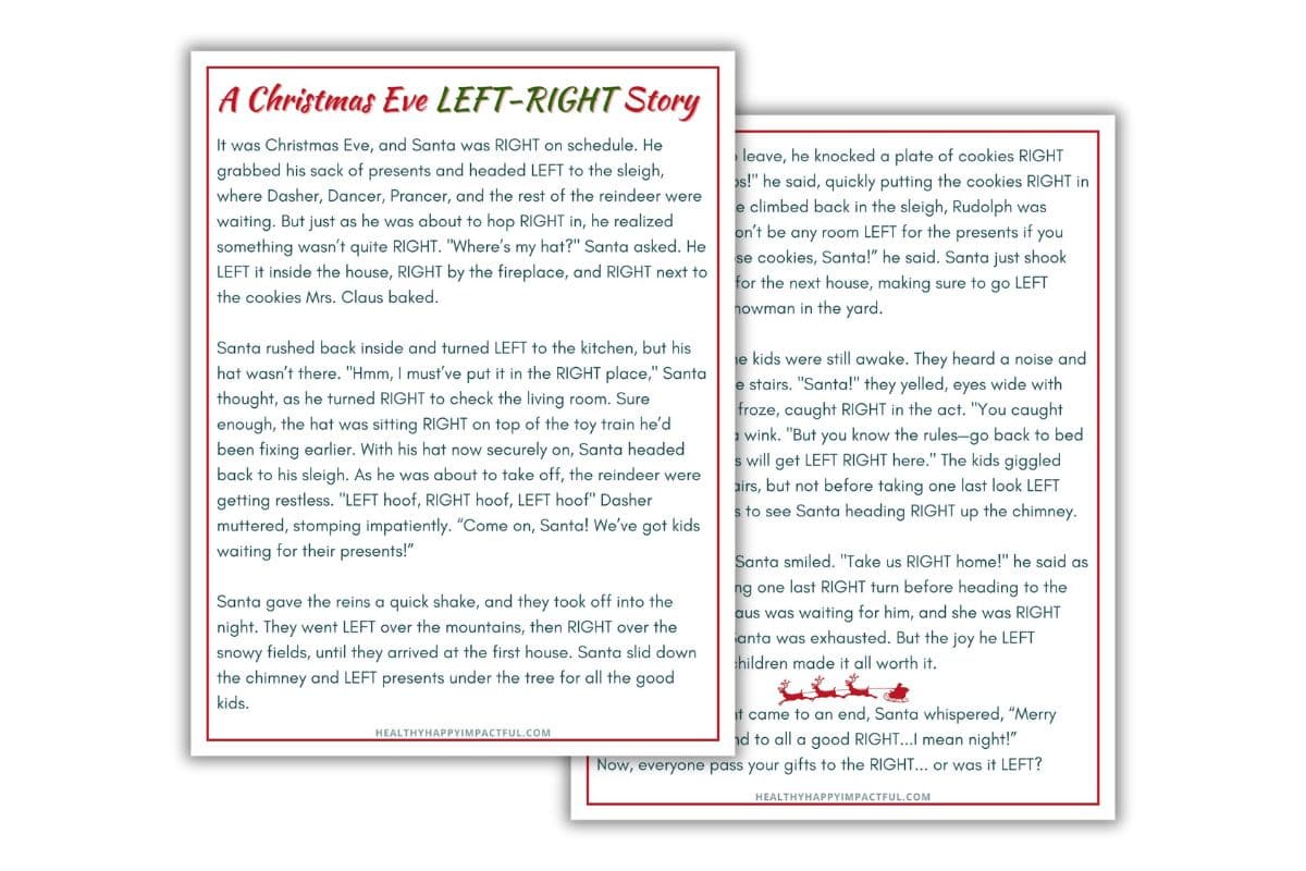 left right christmas story game