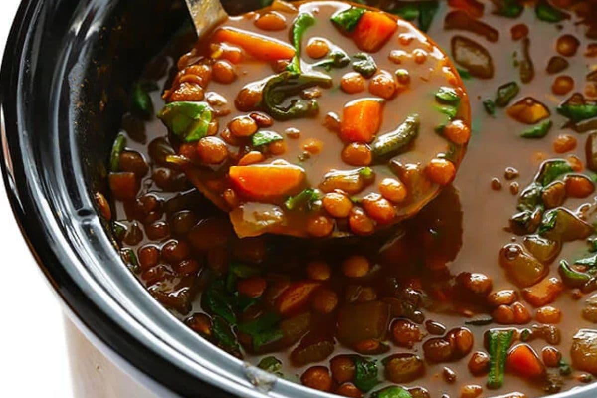 vegetarian lentil crockpot soups; easy; healthy; delicious