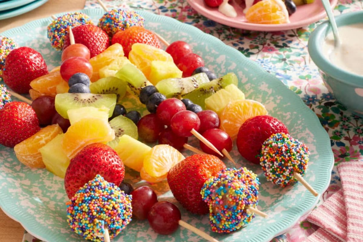 rainbow fruit skewers