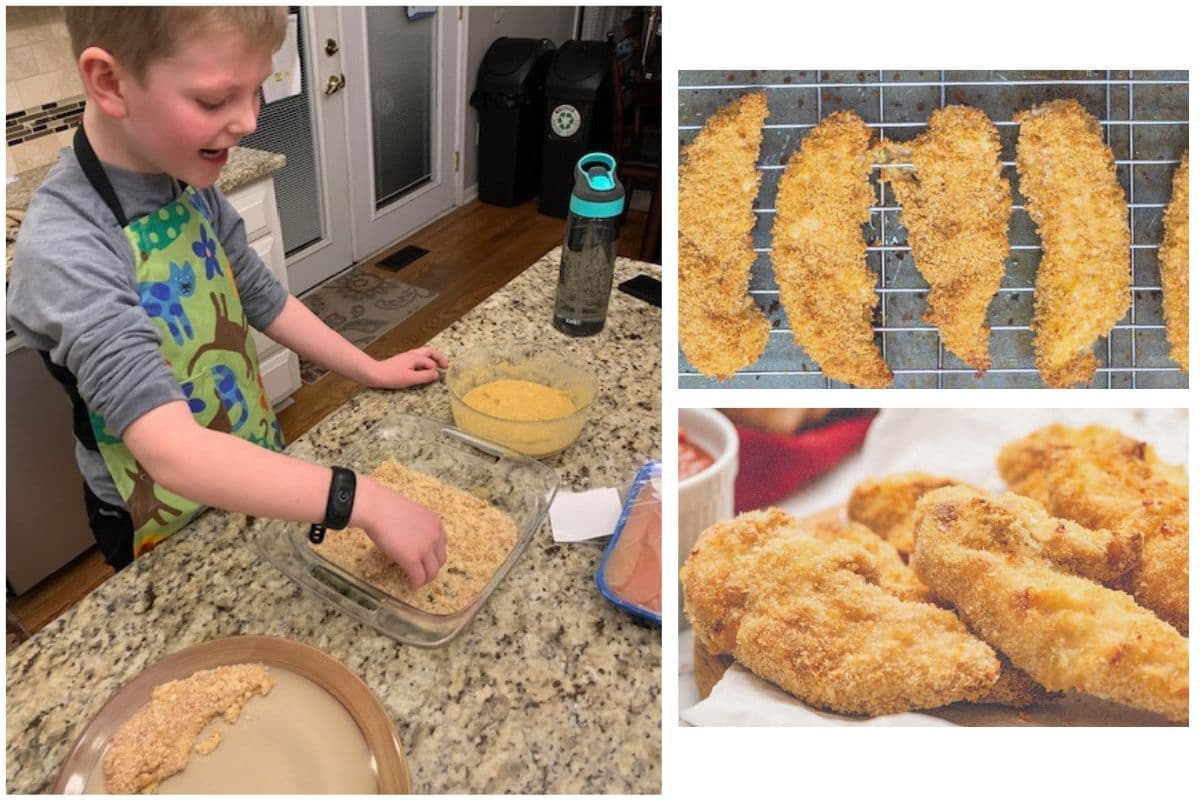 New Year's food recipes for kids to make; baked chicken fingers