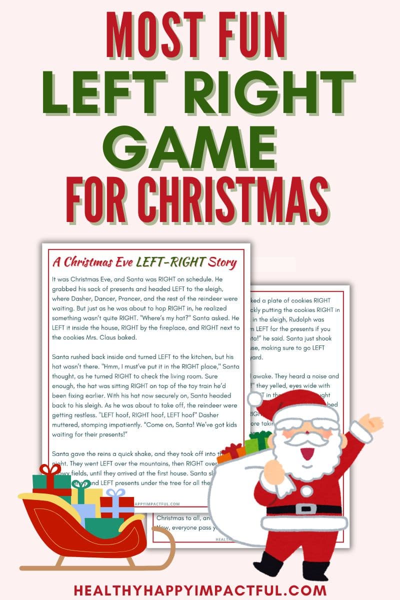 Christmas left right story game for kids and adults gift exchange