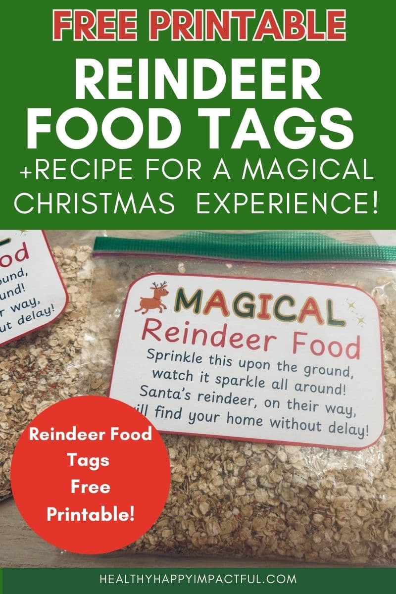 reindeer food labels; poem tags; recipe; christmas eve; dust