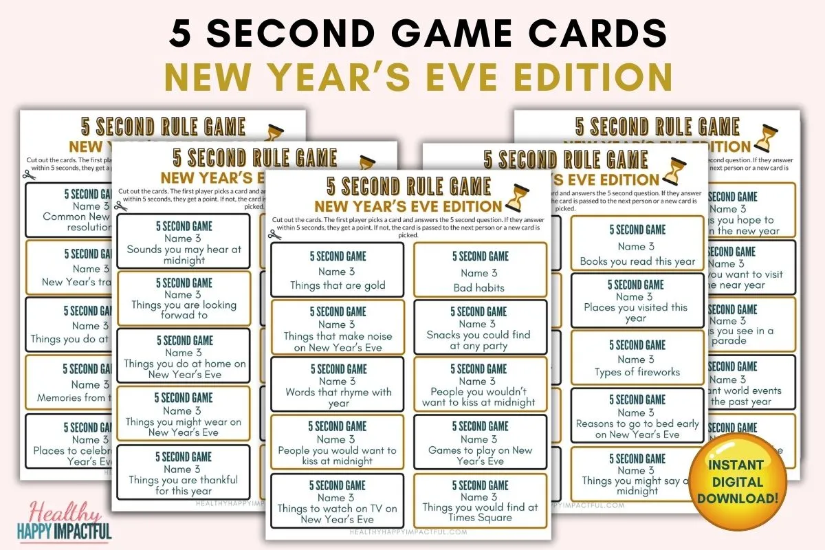 5 second rule game pdf printable; new year's eve party games for kid and adults