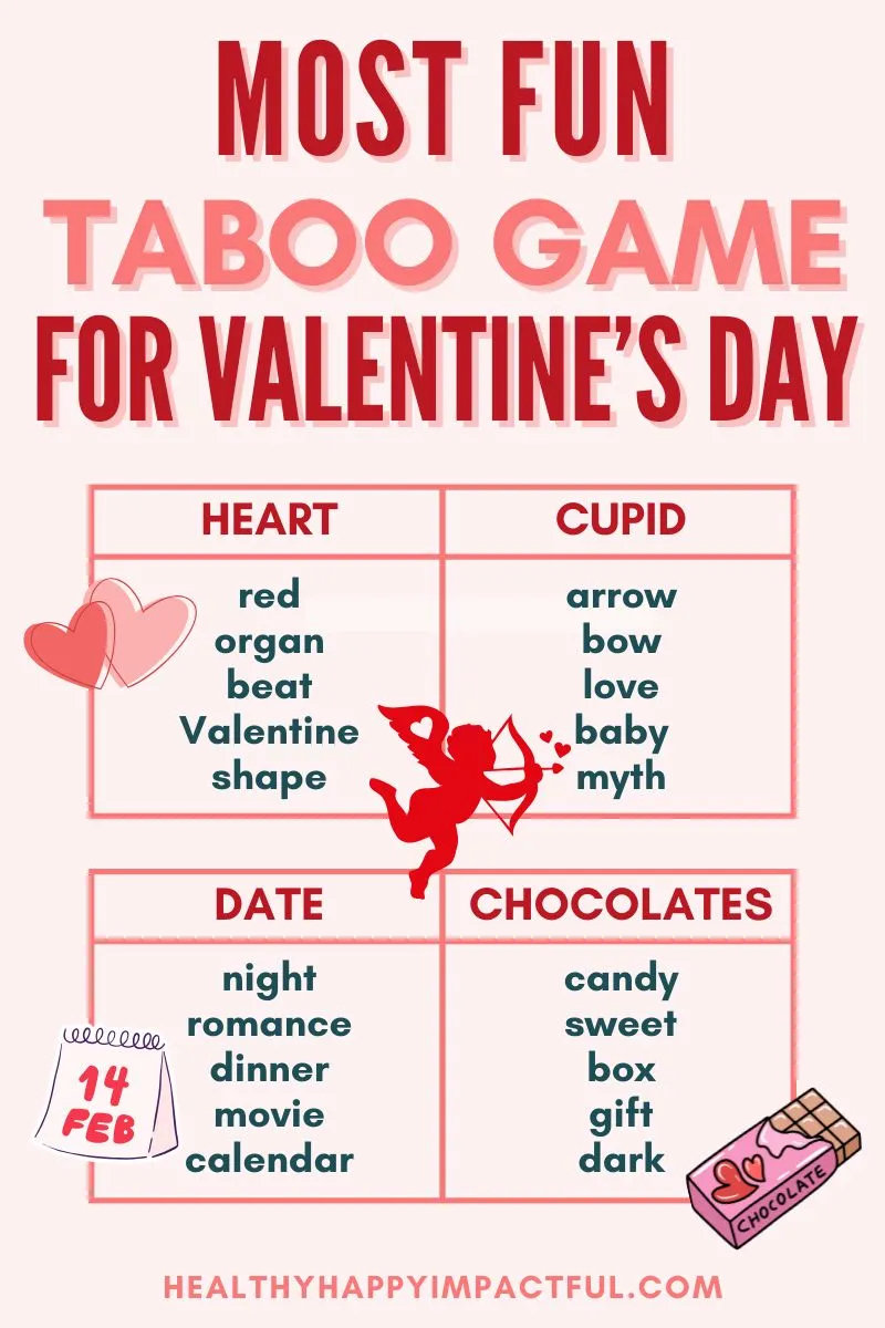 valentine's day taboo games; activity; party ideas; kids