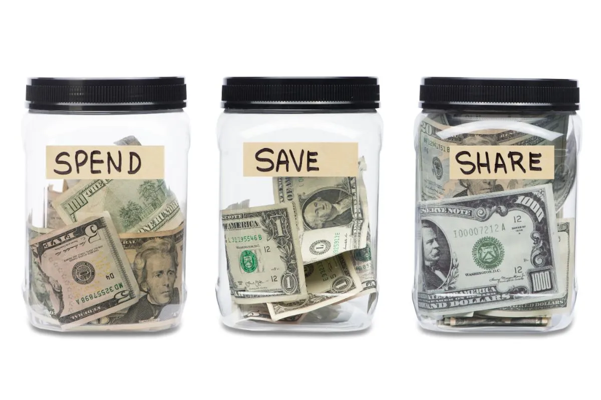 teaching kids how to spend, save, share, budget