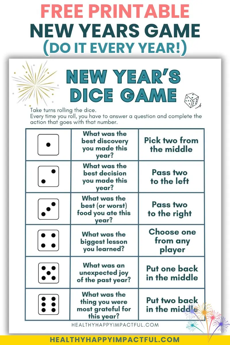 free printable new years game for families, kids