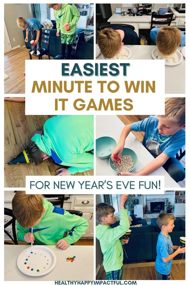 new years eve minute to win it games for kids and family; easy; best; hilarious; fun