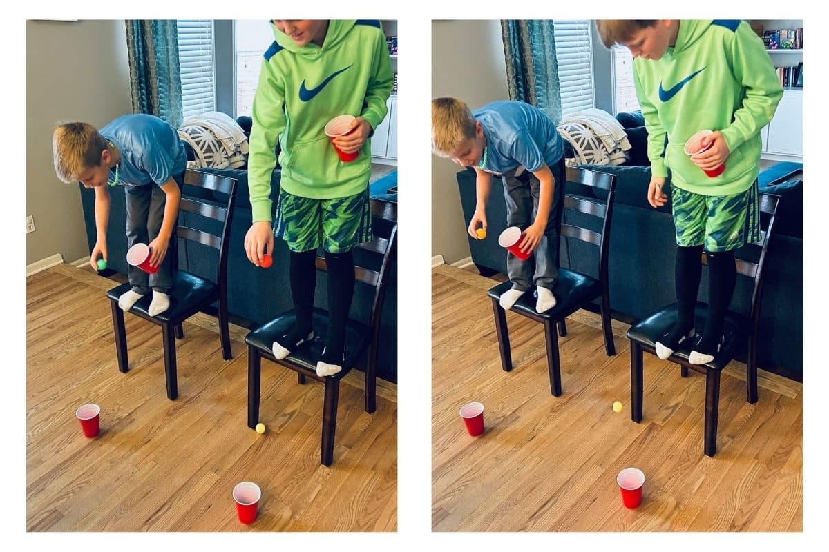 New Years minute to win it games ping pong ball drop