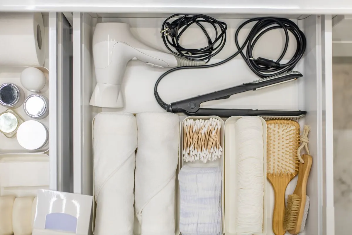 organized bathroom drawer