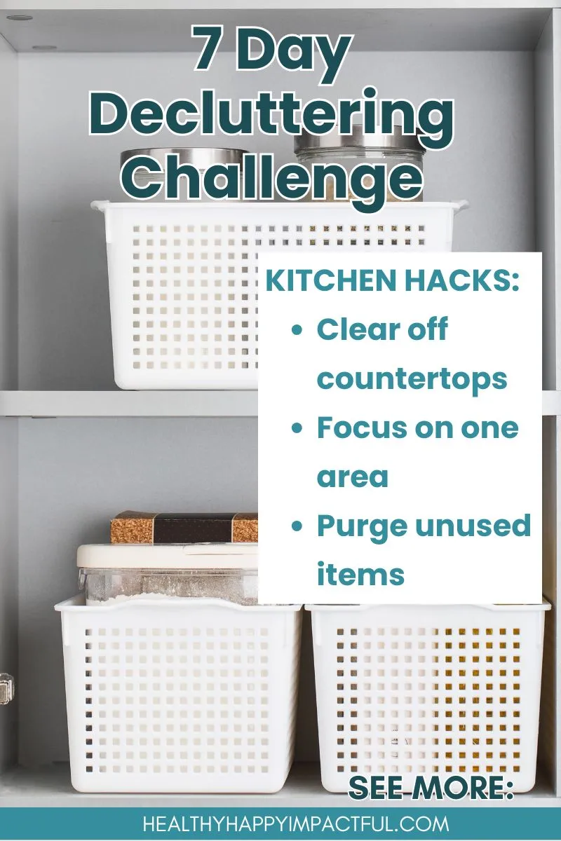 7 day declutter challenge for the kitchen