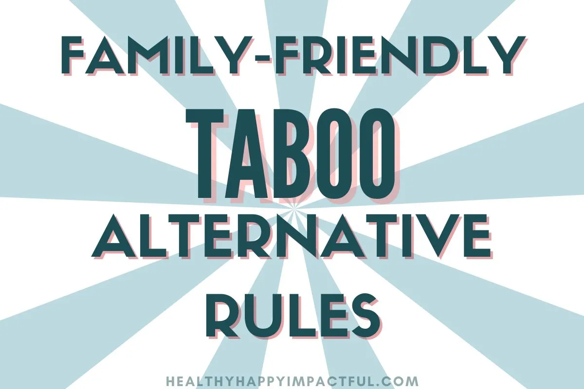 how to play taboo; alternative rules