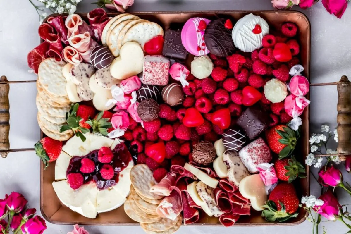 Valentine charcuterie board