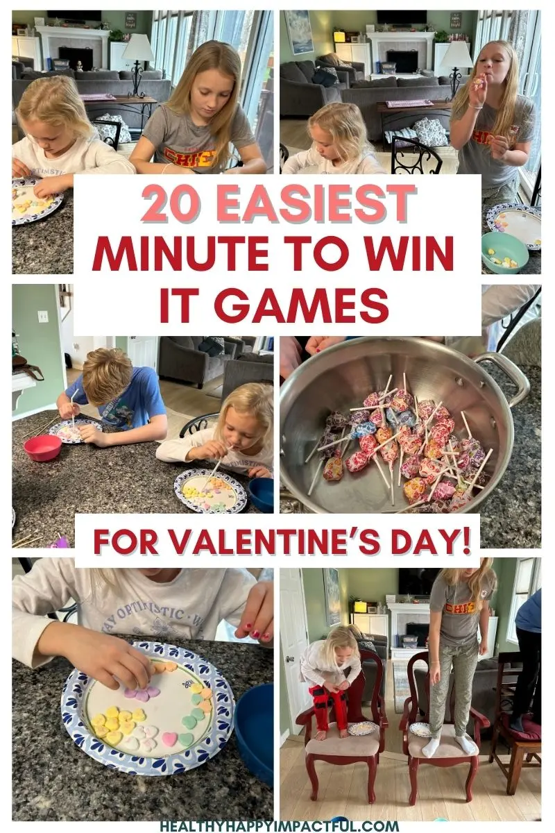 easiest valentines day minute to win it games to play in groups, classroom, youth group, pin