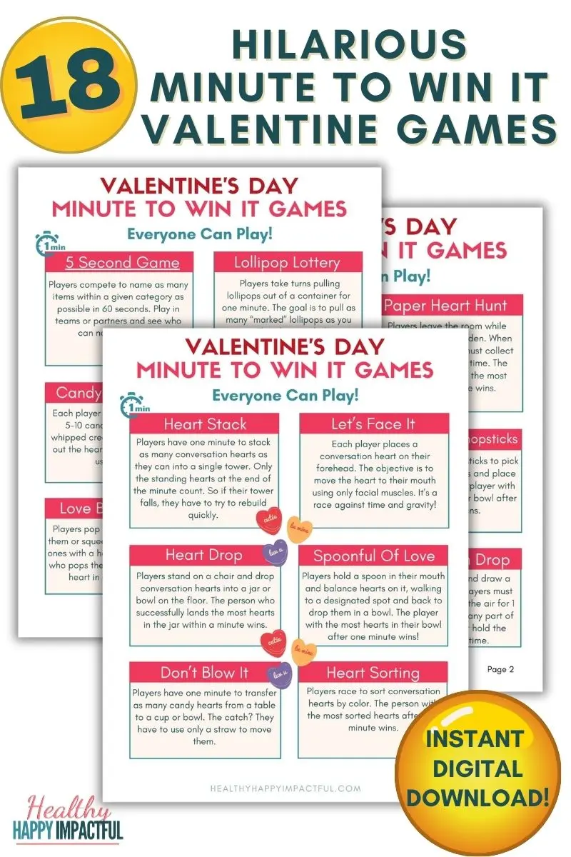 Valentine's Day minute to win it games printable pack