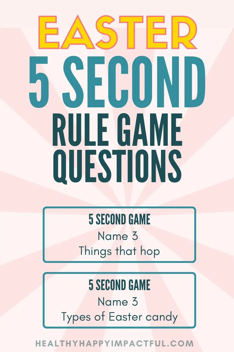 Easter name game, 5 second rule game questions for spring