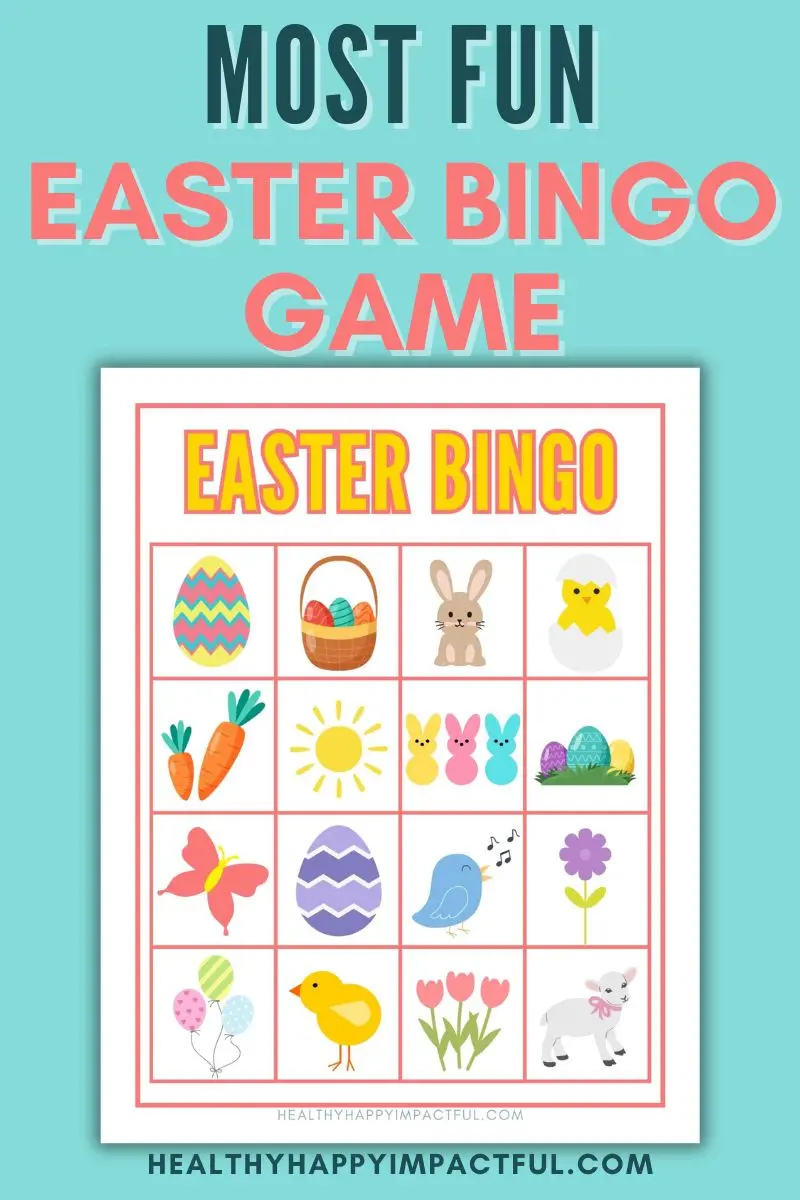 Easter bingo game cards free printable