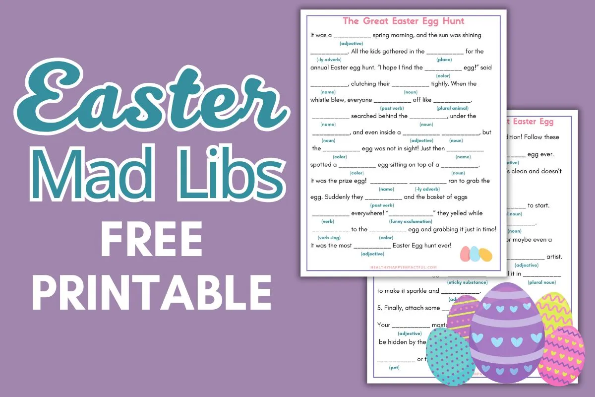 Easter mad libs for kids and adults