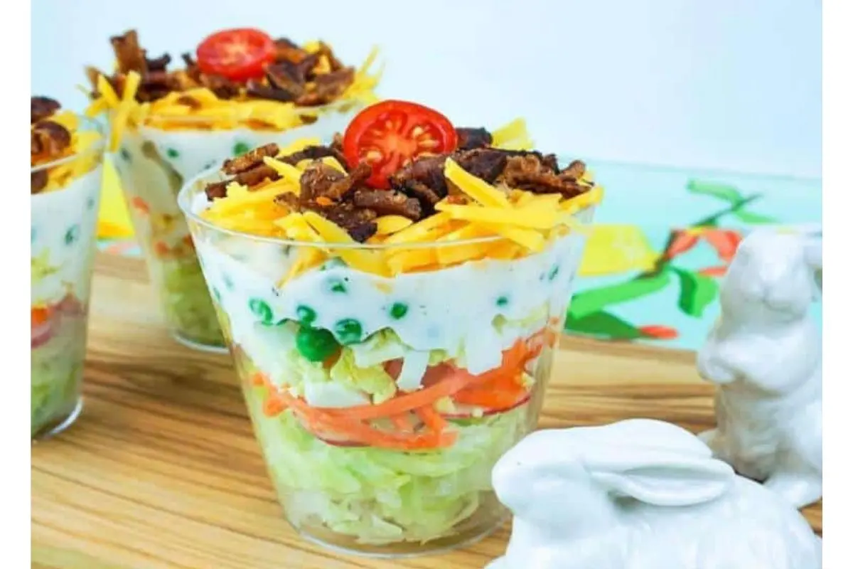 Easter salads in a cup for brunch or lunch recipes