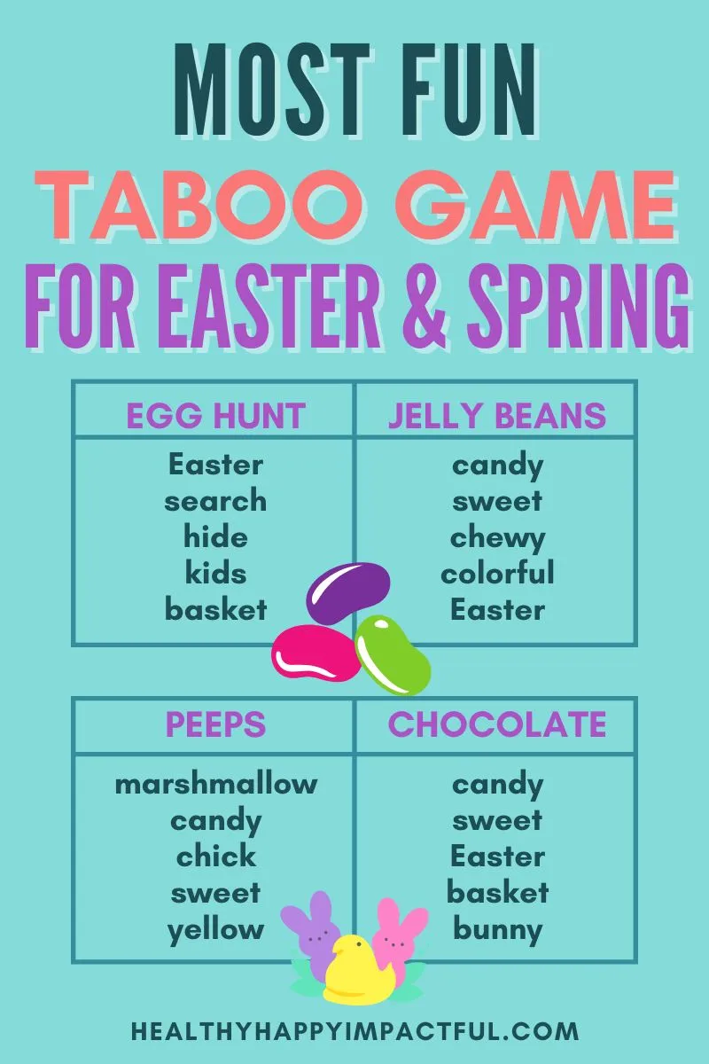 Easter and spring taboo games; activity; party ideas; kids