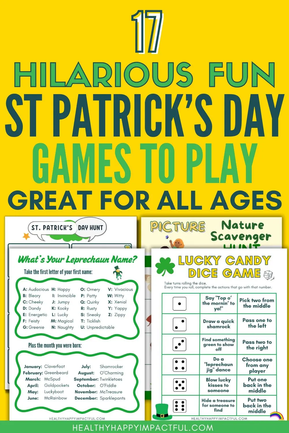 St Patrick's Day games for kids, elementary students, teens, and adults