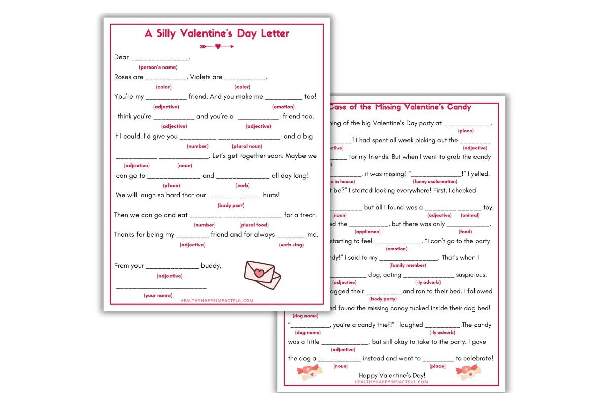 Valentine's day mad libs pdf